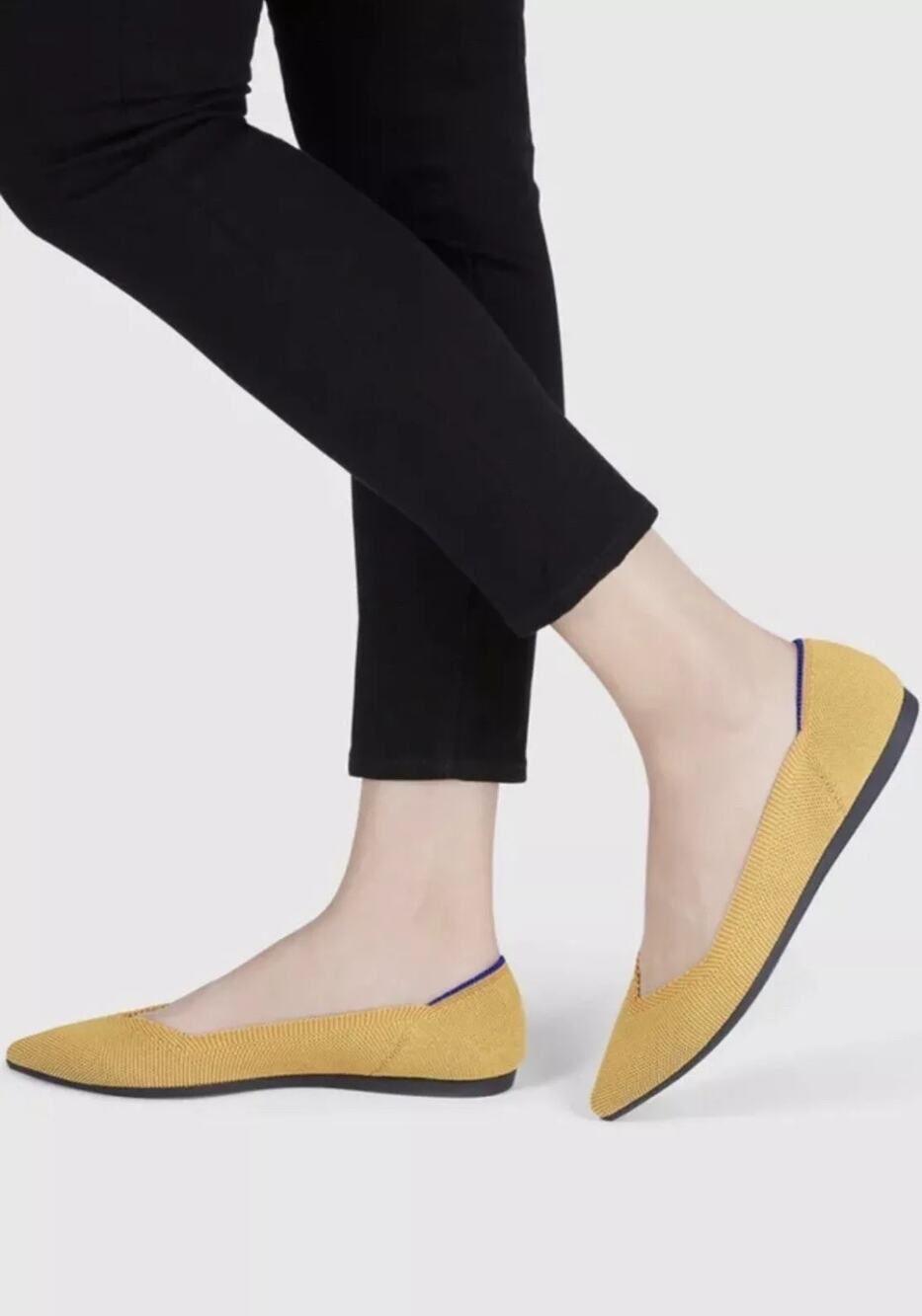 Rothys Retired Marigold Yellow Classic Ballet Flats US Size 6.5, Pointed Toe